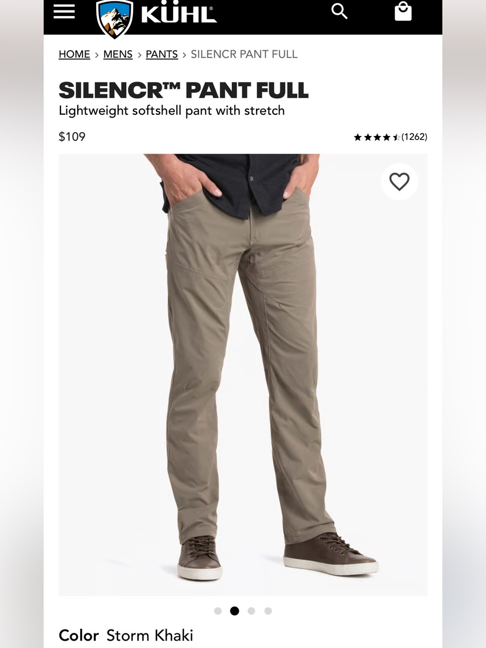 KUHL 36x30 Silencr Ripstop Pants in Storm Khaki Orig $109 Excellent Condition